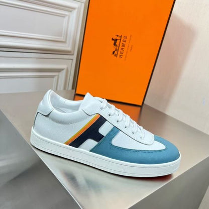 HERM Boomerang Sneakers In Multicolore Blue Leather