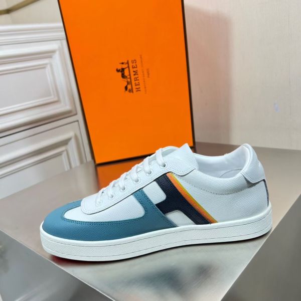 HERM Boomerang Sneakers In Multicolore Blue Leather