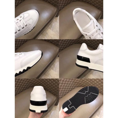 HERM Men's Trail Sneakers In White Calfskin Leather
