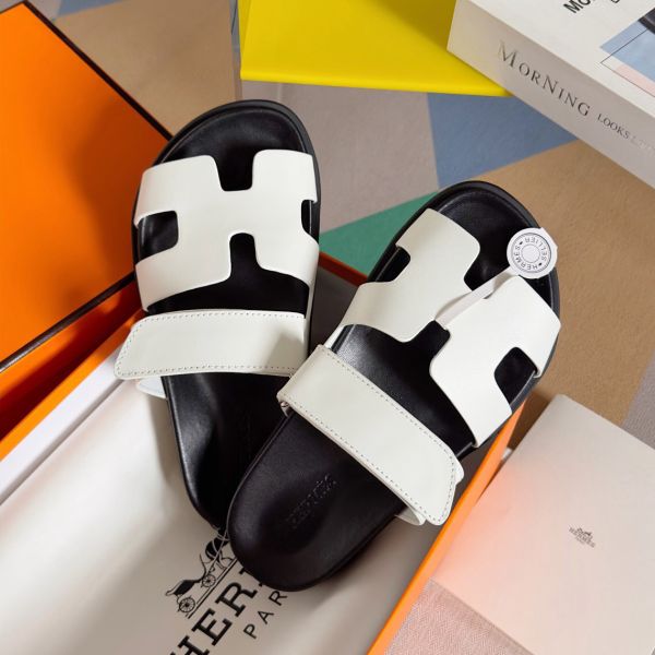 HERM Men's Chypre Sandals in White Calfskin