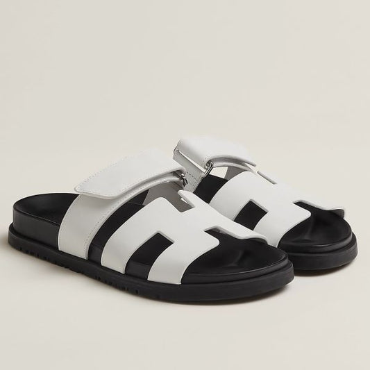 HERM Men's Chypre Sandals in White Calfskin