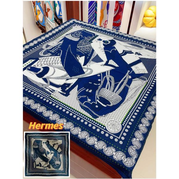 HERM Blue Zouaves et Dragons Bandana Shawl 140