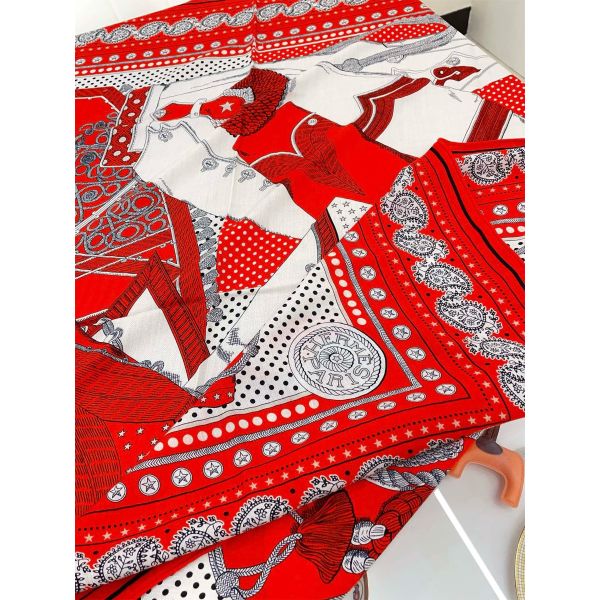 HERM Red Zouaves et Dragons Bandana Shawl 140
