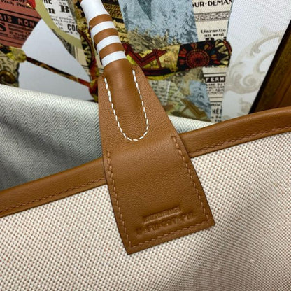 HERM Steeple 25 Bag in H Plume Canvas with Fantaisie d'Etriers