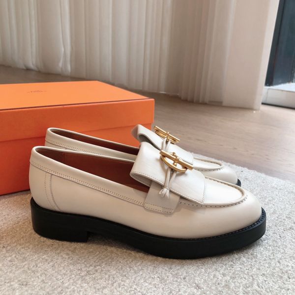 HERM Women's Impact Loafers in White Leather