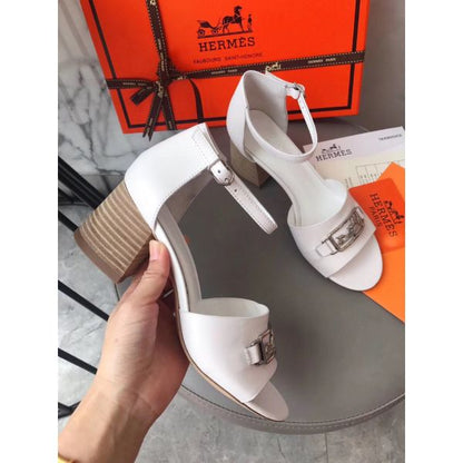 HERM Viaggio 60MM Sandals In White Leather