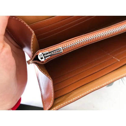 HERM Constance Long Wallet In Gold Swift Leather