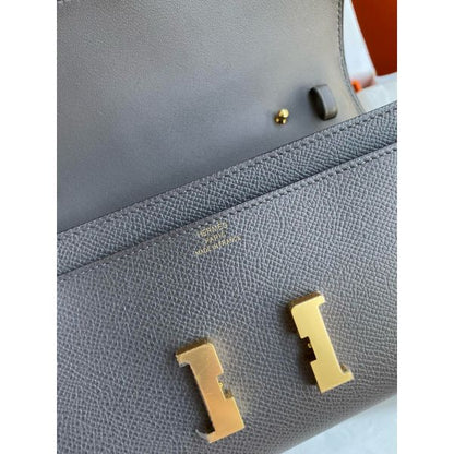 HERM Constance To Go Wallet in Etain Epsom Calfskin
