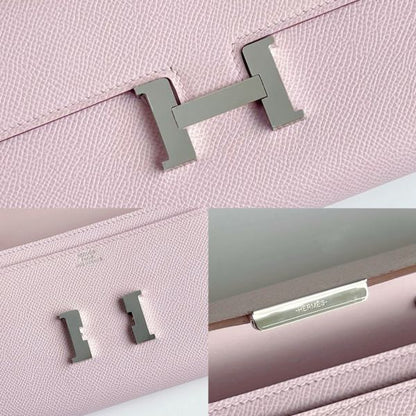 HERM Constance To Go Wallet in Mauve Pale Epsom Calfskin