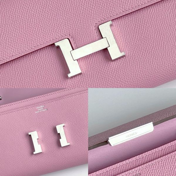 HERM Constance To Go Wallet in Mauve Sylvestre Epsom Calfskin