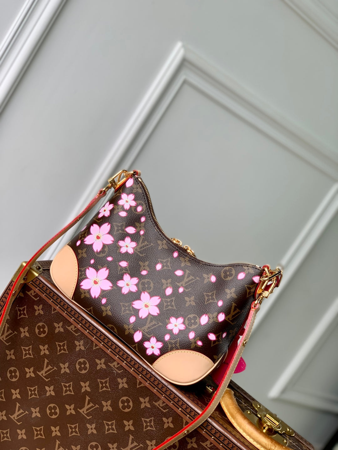 BOULOGNE CHERRY BLOSSOM 29 IN SAKURA BROWN MONOGRAM COATED CANVAS