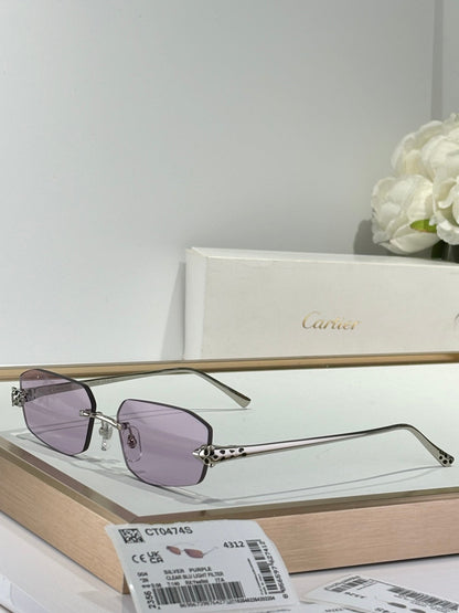 PANTHÈRE RECTANGULAR FRAME SUNGLASSES 558497 IN METAL
