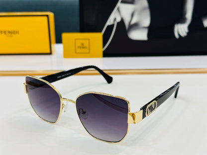 BAGUETTE SQUARE FRAME SUNGLASSES FE40051 IN METAL