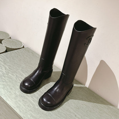 CC HIGH BOOTS BROWN CALFSKIN