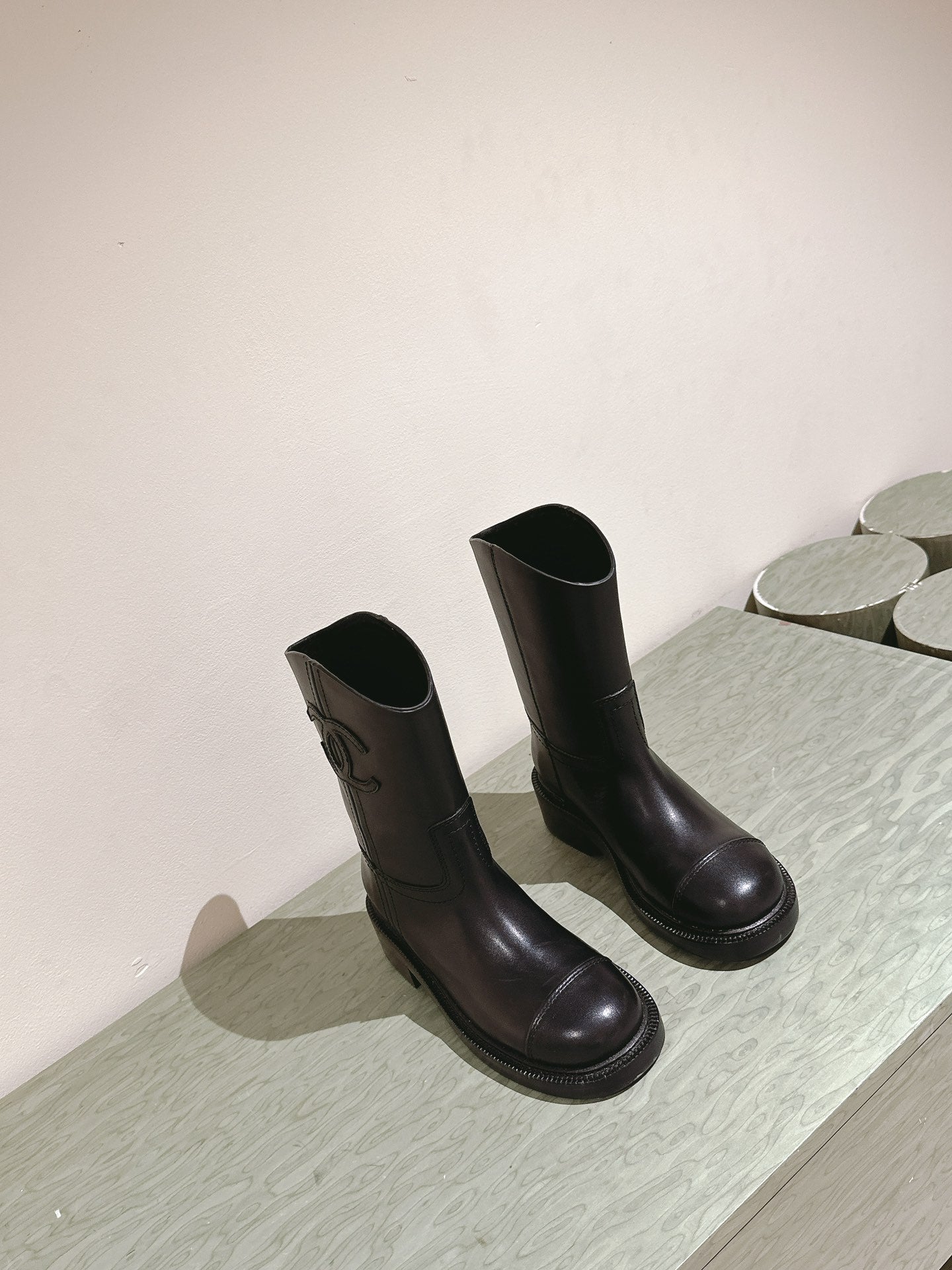 CC SHORT BOOTS BROWN CALFSKIN