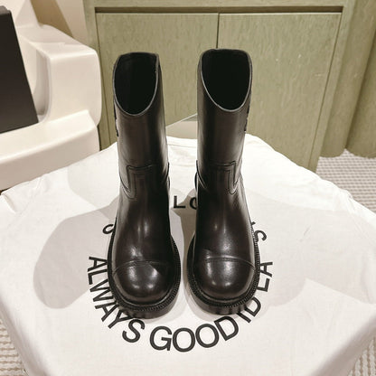 CC SHORT BOOTS BROWN CALFSKIN