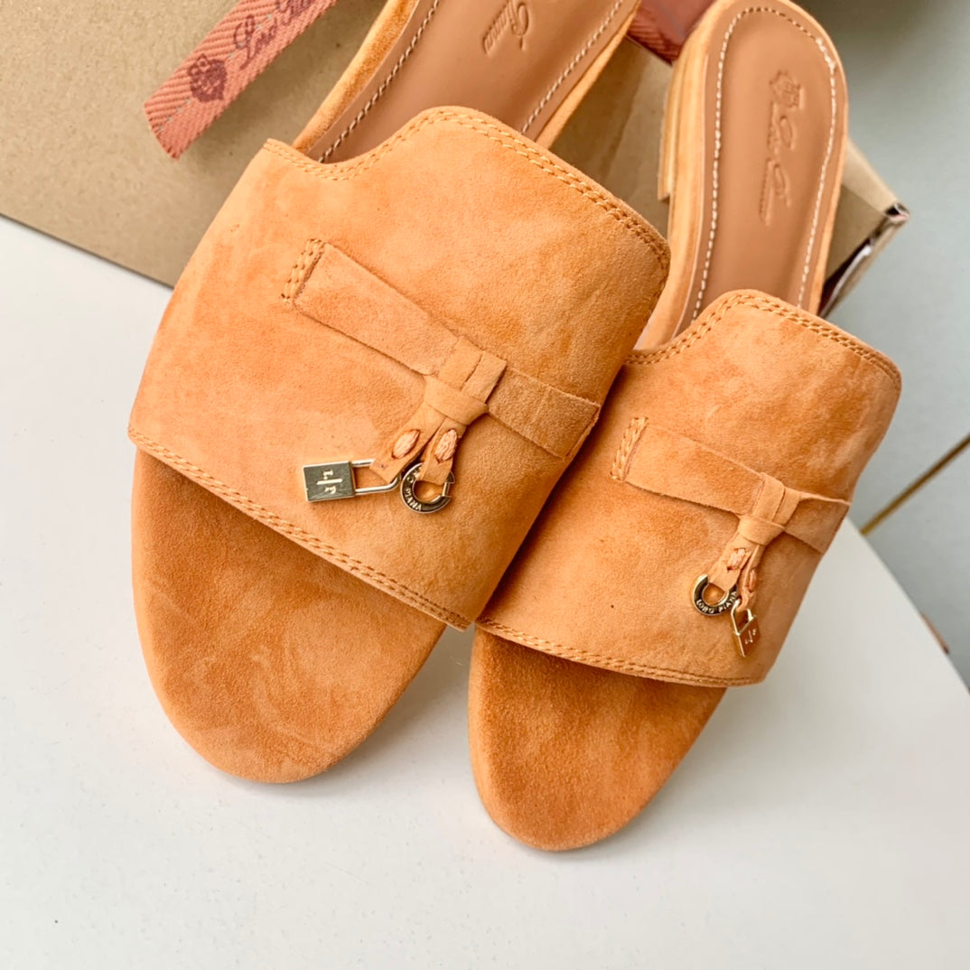 Summer Charms Sandals in Brown Suede