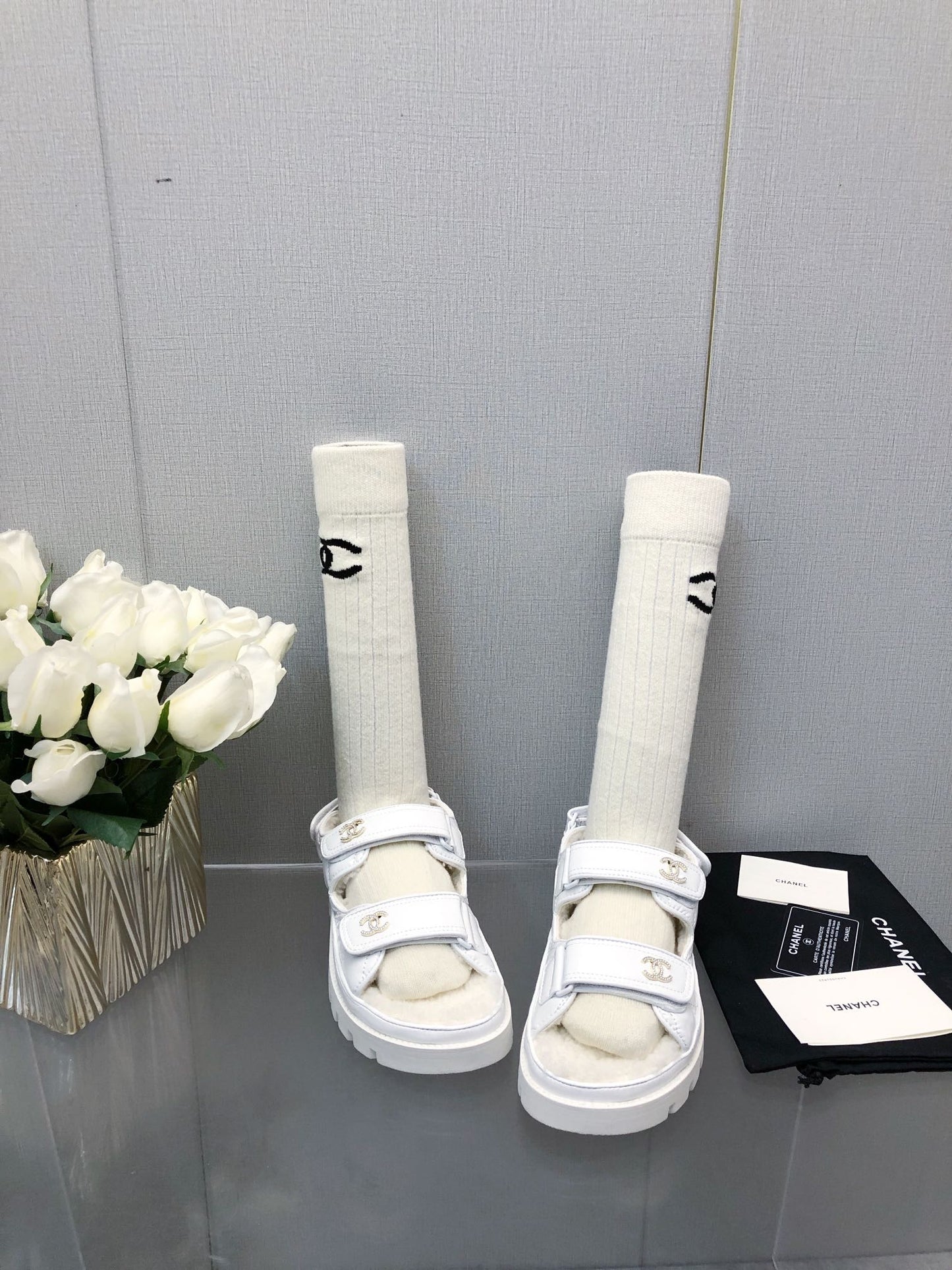 DAD SANDAL WHITE LAMBSKIN