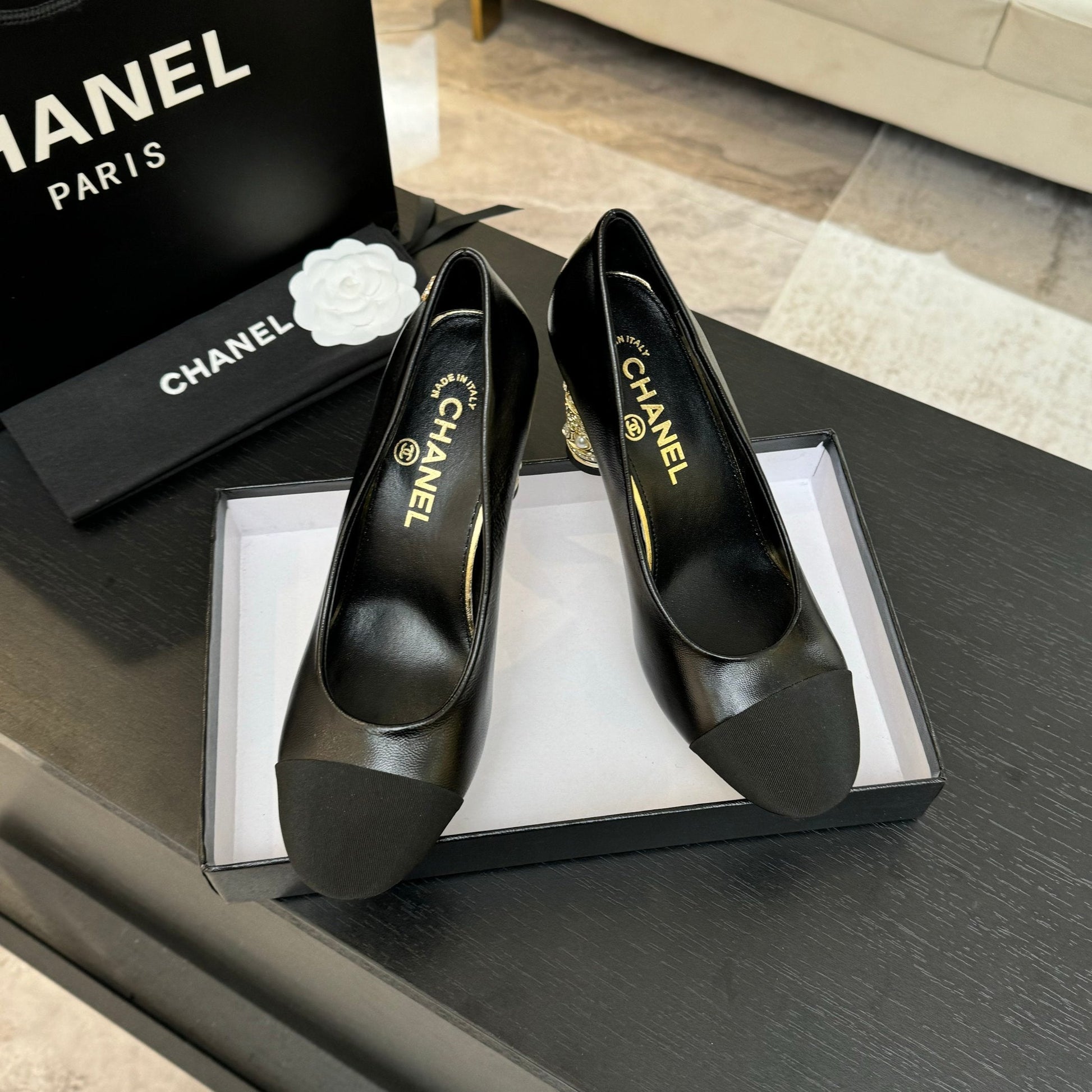 HIGH HEEL 85 MM SANDALS IN BLACK CALFSKIN AND FABRIC