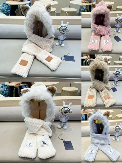 BEANIE HAT IN GRAY WOOL AND LAMB FUR 435074