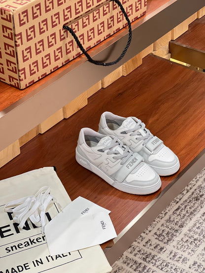 FENDI MATCH IN WHITE MIX LIGHT GREY CALFSKIN