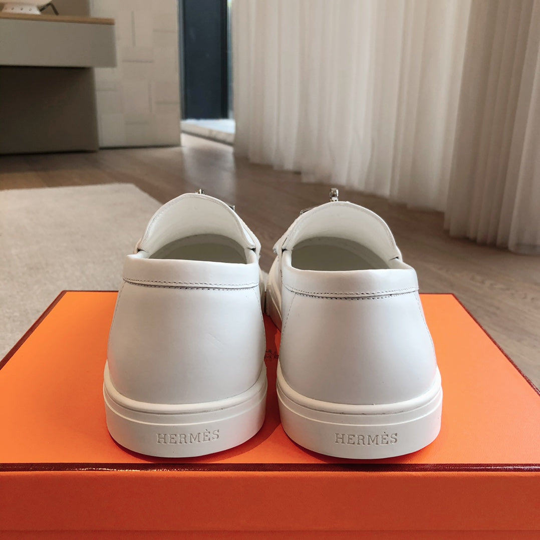 GAME SLIP-ON SNEAKER WHITE WITH TASSELS CALFSKIN