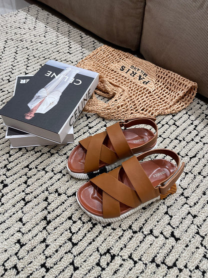 ELECTRIC SANDAL CHOCOLATE CALFSKIN