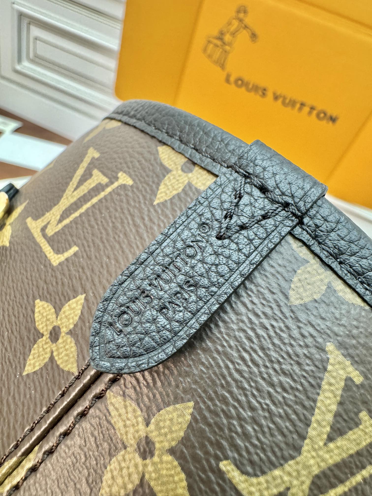 NEVERFULL INSIDE OUT MM BAG 31 IN BROWN MONOGRAM COATED CANVAS AND CALFSKIN