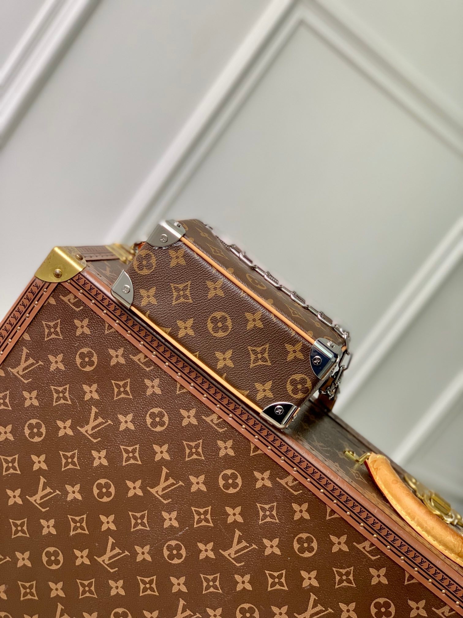 MINI SOFT TRUNK 18 IN BROWN MONOGRAM MACASSAR CANVAS