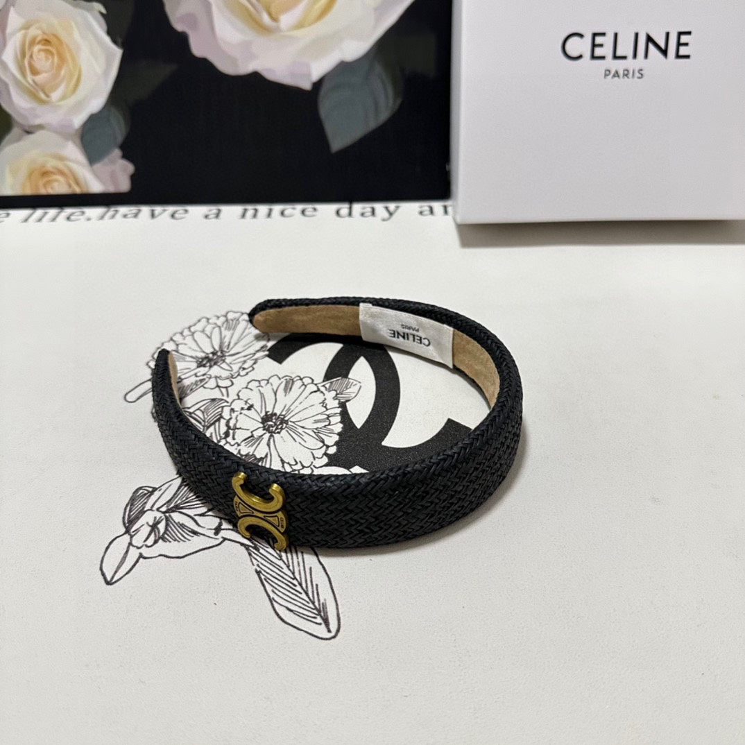 BLACK RAFFIA WOVEN HAIRBAND 400479