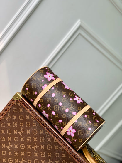 PAPILLON CHERRY BLOSSOM 27 IN SAKURA BROWN MONOGRAM COATED CANVAS