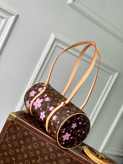 PAPILLON CHERRY BLOSSOM 27 IN SAKURA BROWN MONOGRAM COATED CANVAS