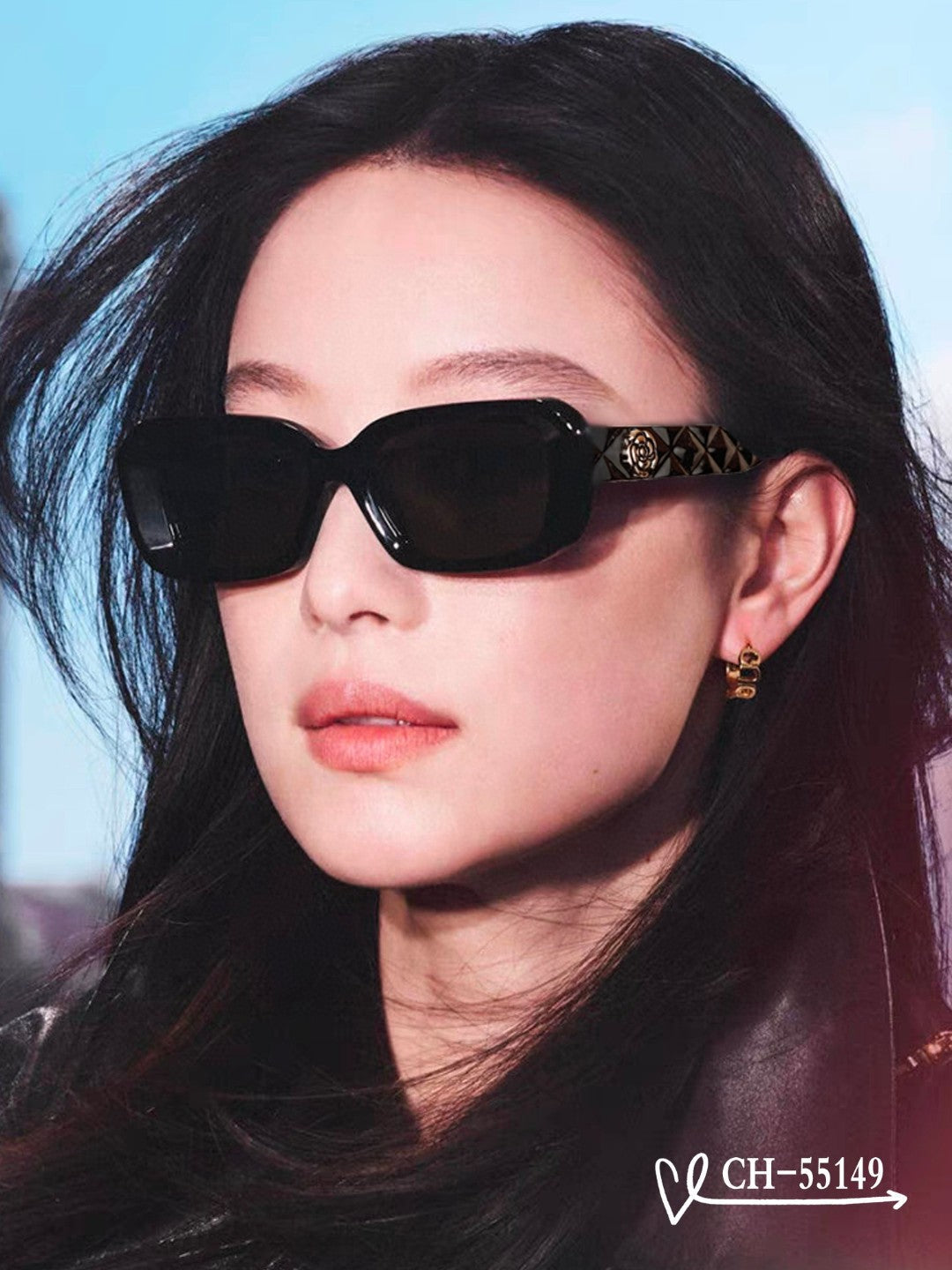 RECTANGULAR SUNGLASSES 55149 IN ACETATE
