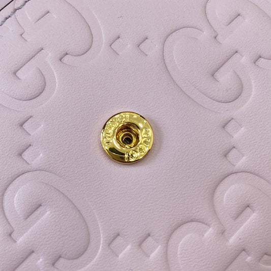 CONTINENTAL WALLET 19 IN LIGHT VIOLET EMBOSSED CALFSKIN GOLD HARDWARE