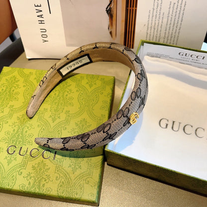 HEADBAND IN DARK BEIGE MONOGRAM CANVAS 406054