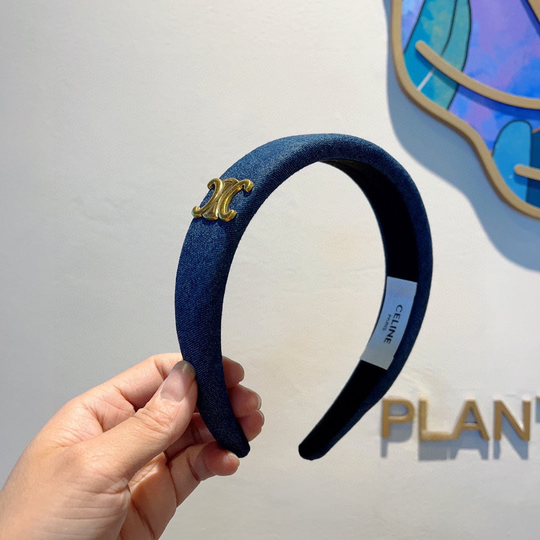 CLASSIC BLUE DENIM FABRIC HAIRBAND 420645