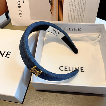 CLASSIC BLUE DENIM FABRIC HAIRBAND 420645