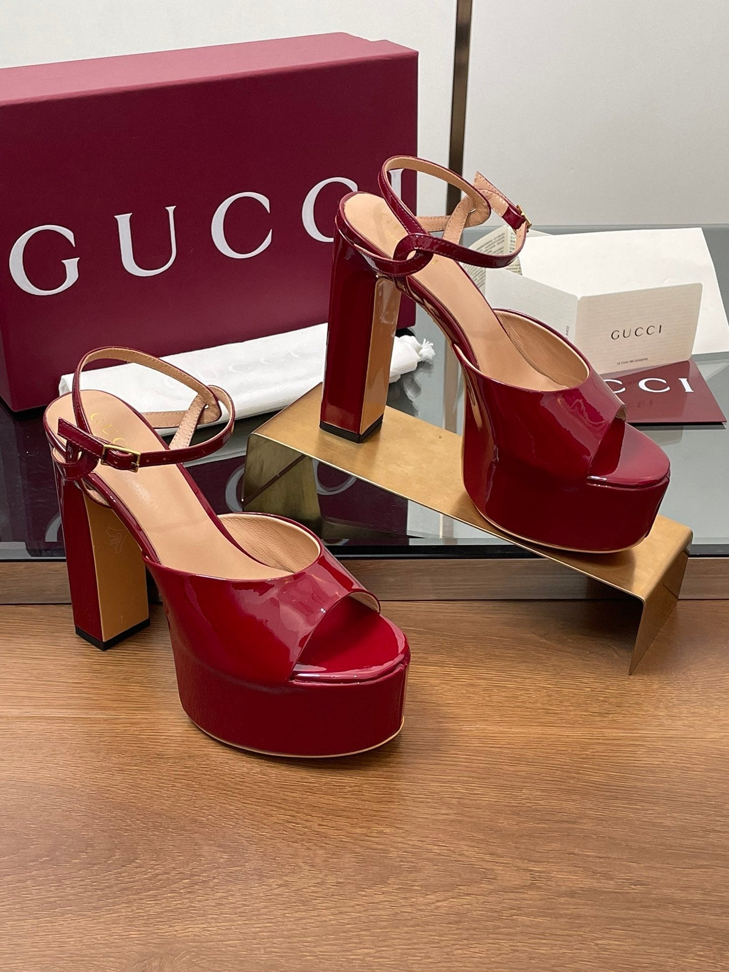 HIGH HEEL SANDALS 13 CM IN RED LAMBSKIN