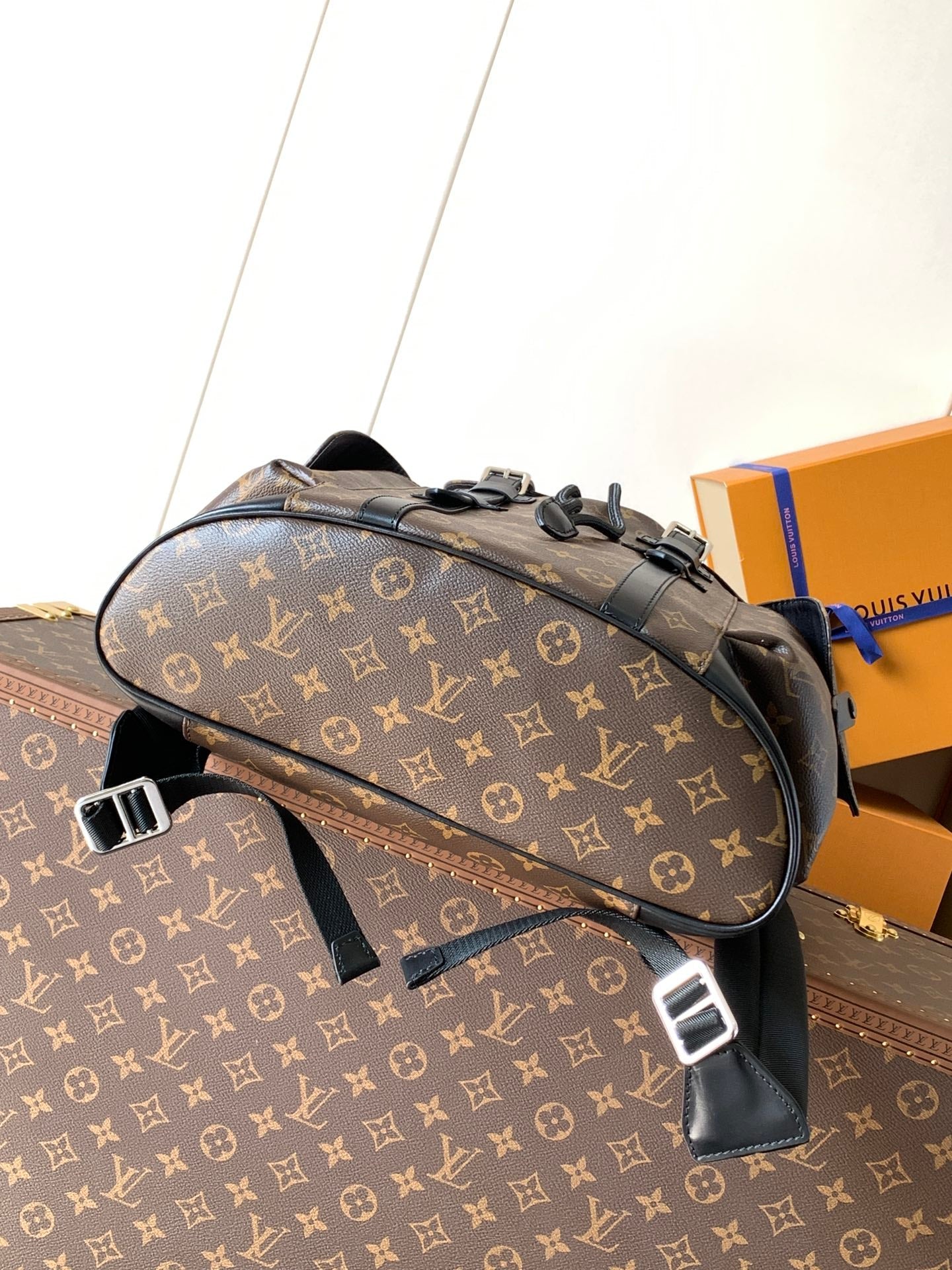 CHRISTOPHER MM BACKPACK 47 IN BROWN MONOGRAM CANVAS