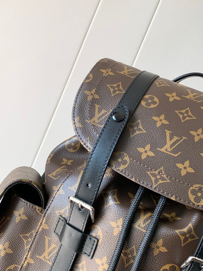 CHRISTOPHER MM BACKPACK 47 IN BROWN MONOGRAM CANVAS