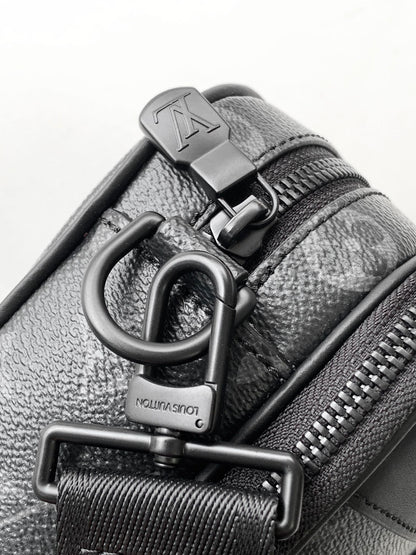 NANO ALPHA BAG 24 IN BLACK MONOGRAM ECLIPSE CANVAS AND COWHIDE