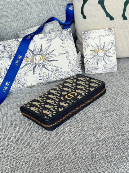 MONTAIGNE VOYAGEUR LONG WALLET 20 IN BLACK MONOGRAM OBLIQUE JACQUARD