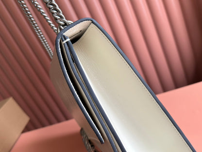 DIONYSUS LAGRE SHOULDER BAG 42 IN OFF WHITE GLOSSY LAMBSKIN