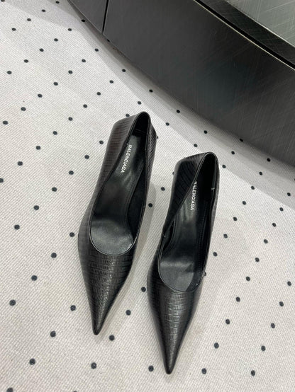 CLASSIC PUMPS 65MM IN BLACK LIZARD PATTERN CALFSKIN