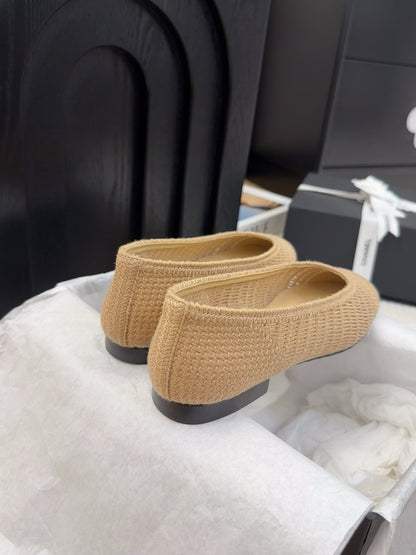 CC 25 Ballet Flat Beige Raffia
