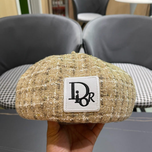 BERET HAT IN PEACH BEIGE TWEED 434679