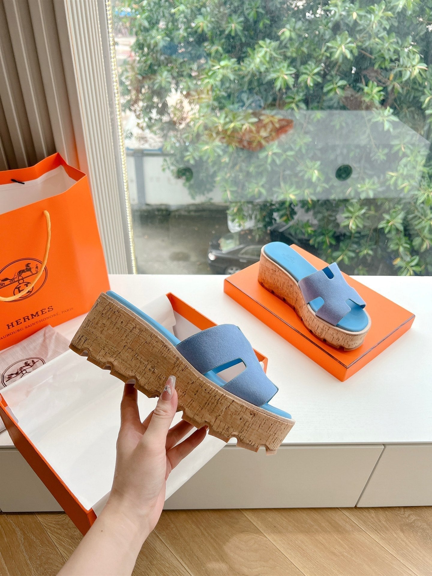 EZE 65 SANDAL SKY BLUE SUEDE