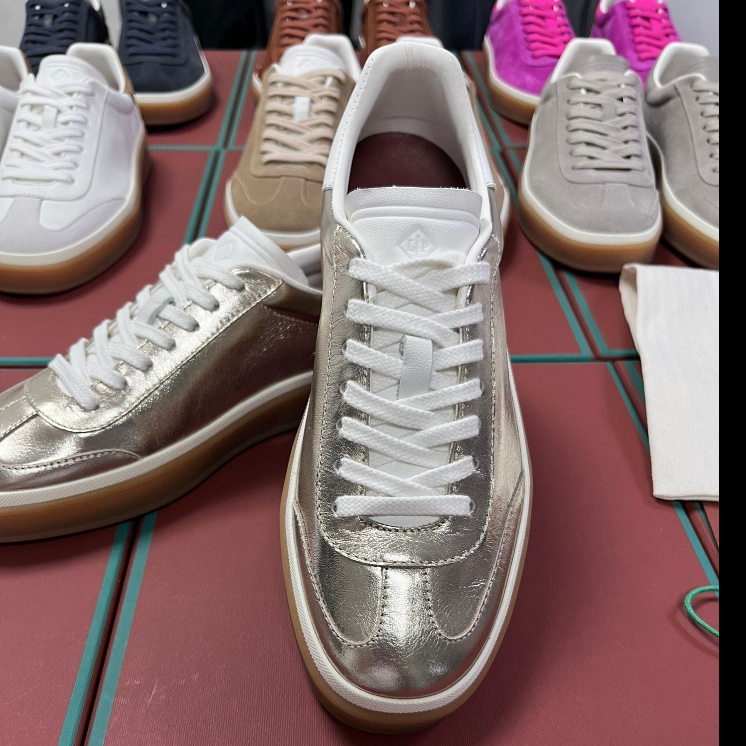 LP TENNIS WALK SNEAKERS SILVER CALFSKIN
