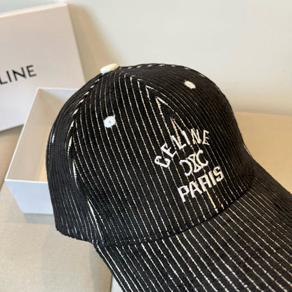BASEBALL CAP MODEL 650190 IN BLACK CORDUROY