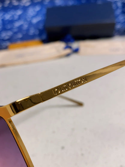 GOLDEN MASK SUNGLASSES 582731 IN GOLD METAL PURPLE SMOKE LENSES